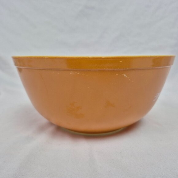 Pyrex Milk Glass Butterfly Flowers Mixing Bowl 2.5qt 403 Orange/White VINTAGE - Picture 5 of 10